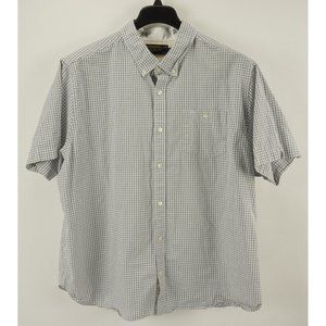 Hammond & Co Patrick Grant Men's 2XL Short Sleeve Gray Gingham Button Down Shirt